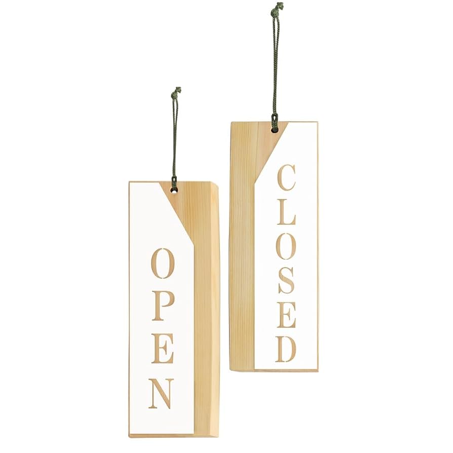 Amazon | オープン 看板 高さ40cm 木製 サイン OPEN CLOSED 木製